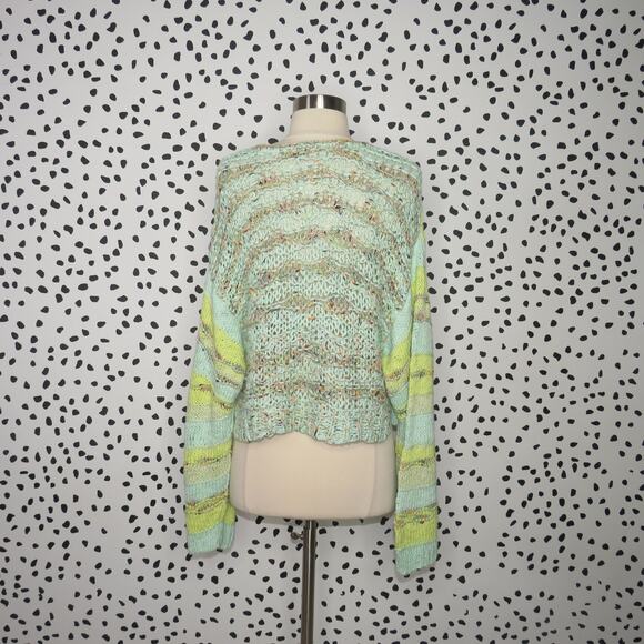 Free People Sugared Mint Lake Life Cropped Knit Pullover Sweater - Picture 7 of 12